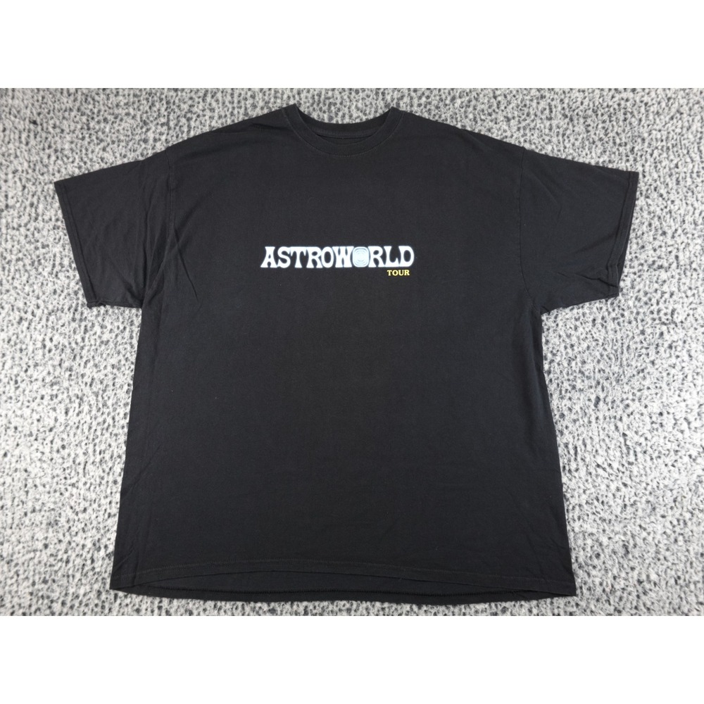 Travis Scott Astroworld Tour T-Shirt Mens XL Black Good 2018 Concert Graphic Tee